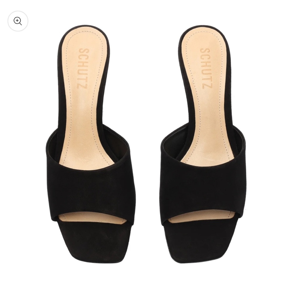 Schutz black suede kitten mules size 8.5